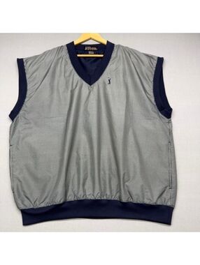 Vintage 90s PGA Tour Collection Reversible Golf Vest Windbreaker XXL Houndstooth